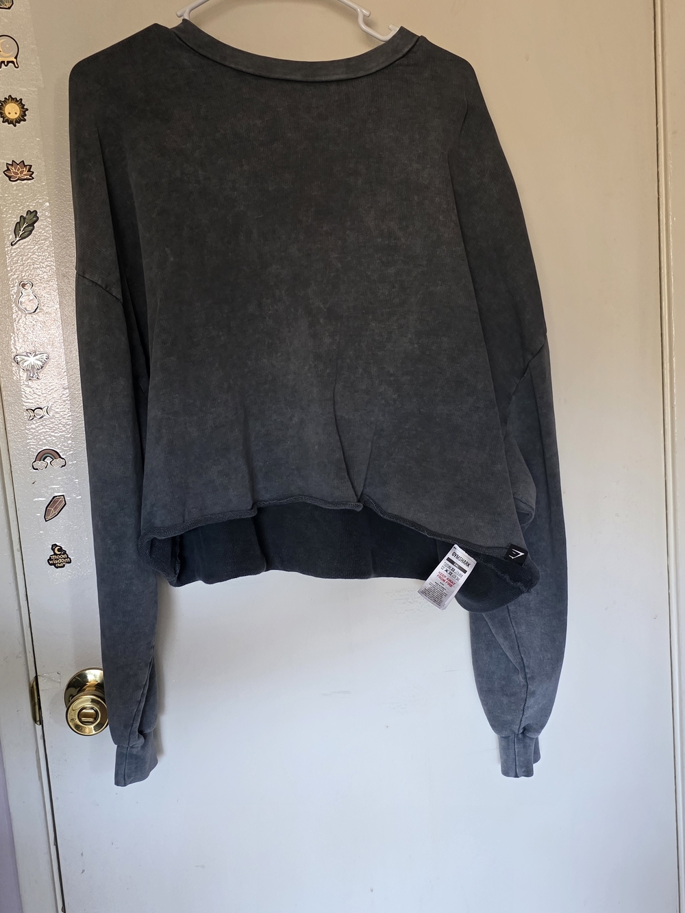 Gymshark Washed Charcoal Cropped Crewneck